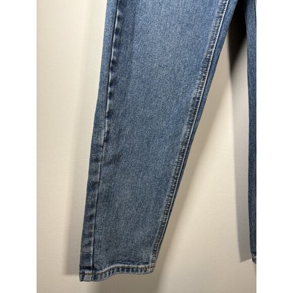 PRETTY LITTLE THING Denim Mom Jeans Medium Dark Wash Retro 90s Y2K Preppy Size 2 - Picture 3 of 9